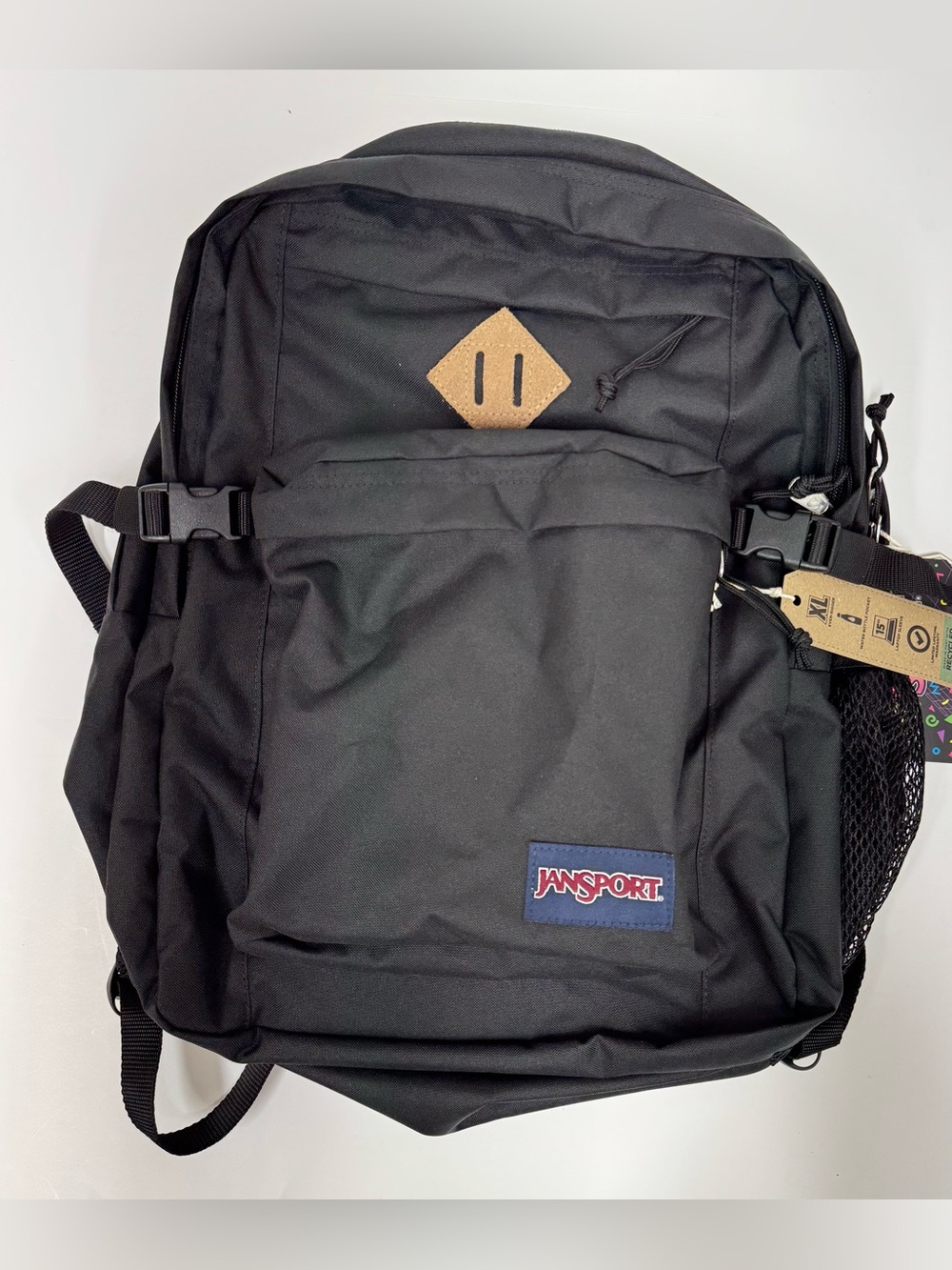 JanSport Main Campus Backpack, Black, 32L Laptop School Travel Bag - New